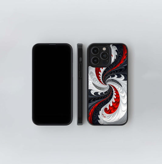 Monochrome Scarlet Twirl Glass Case
