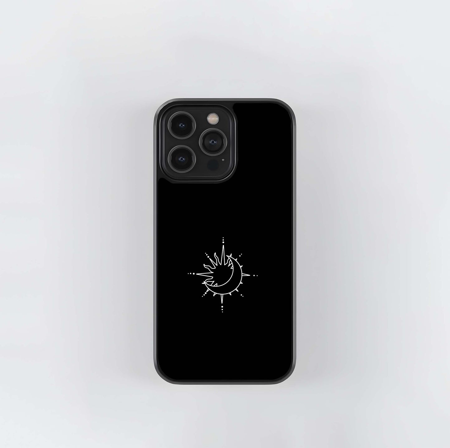 Minimal moon & Sun Line Art Glass Case