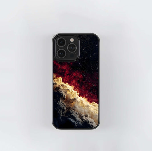Red and Gold Nebular Cloudscape Glass Case