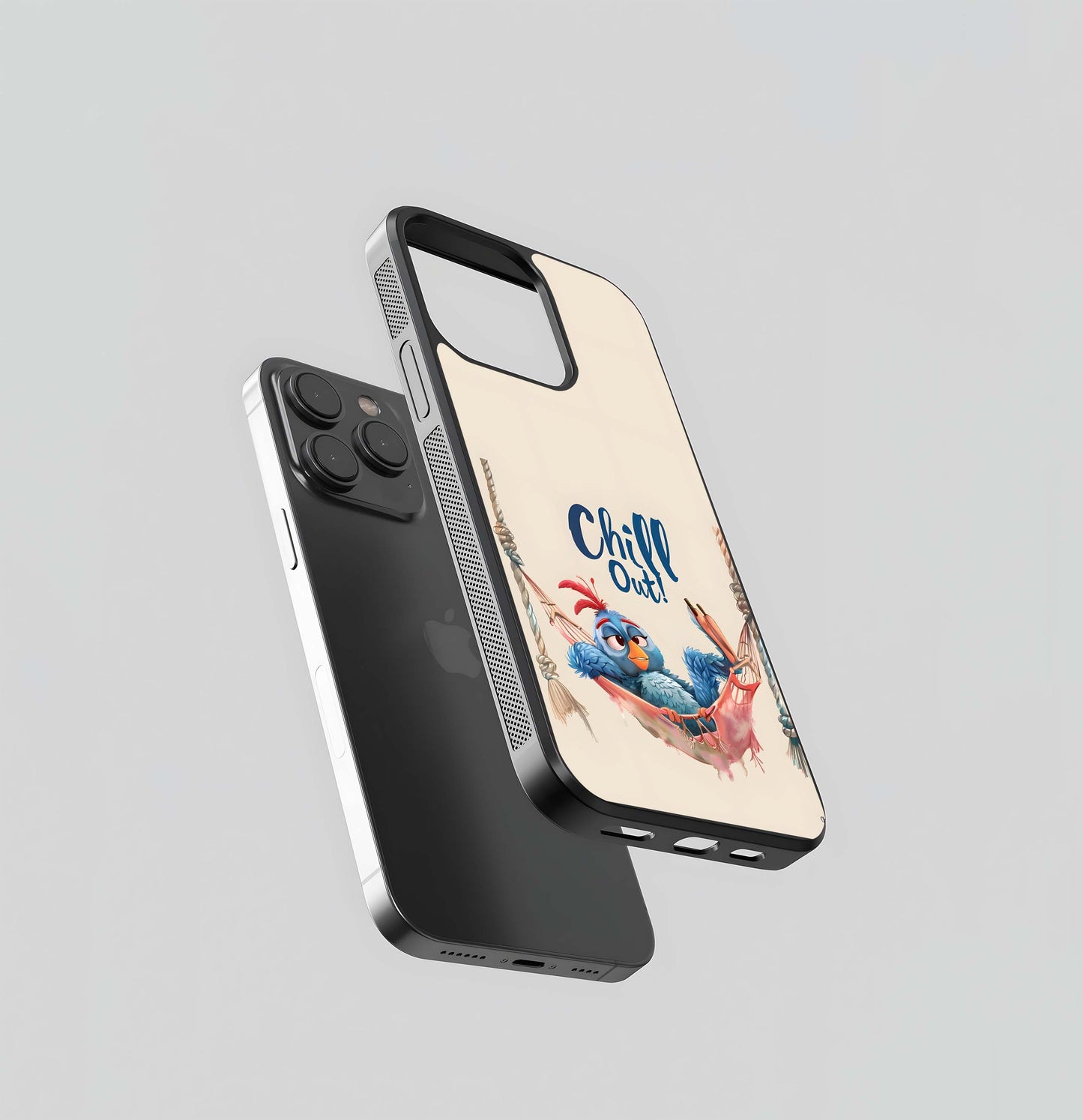 Chill Out! Cartoon Bird in a Hammock Glass Case