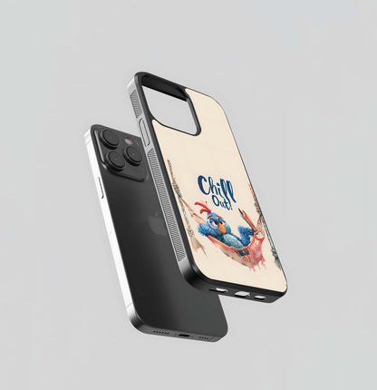 Chill Out! Cartoon Bird in a Hammock Glass Case