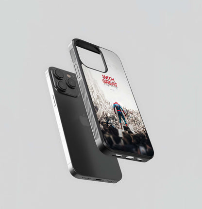 Spider-Man Great Responsibility Quote Glass Case