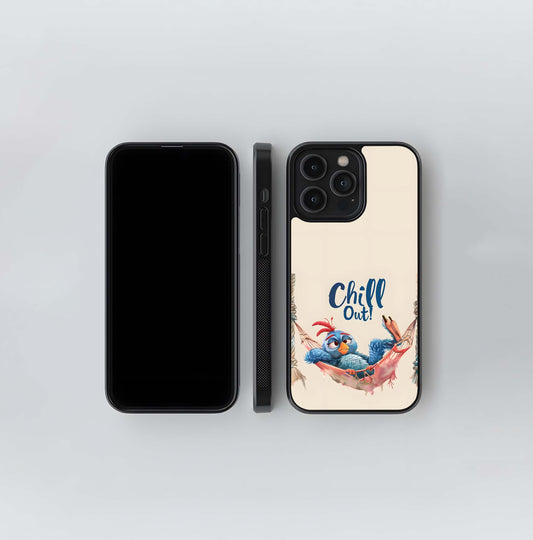 Chill Out! Cartoon Bird in a Hammock Glass Case
