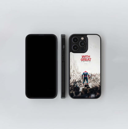Spider-Man Great Responsibility Quote Glass Case