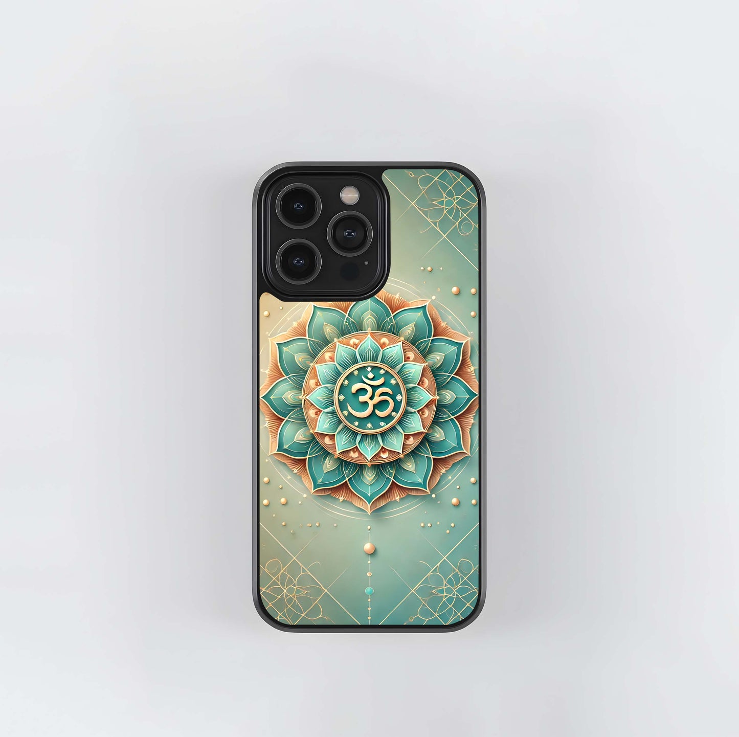 Teal Om Chakra Glass Case