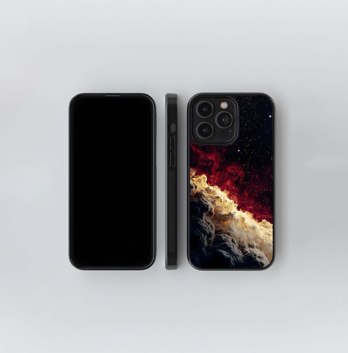 Red and Gold Nebular Cloudscape Glass Case