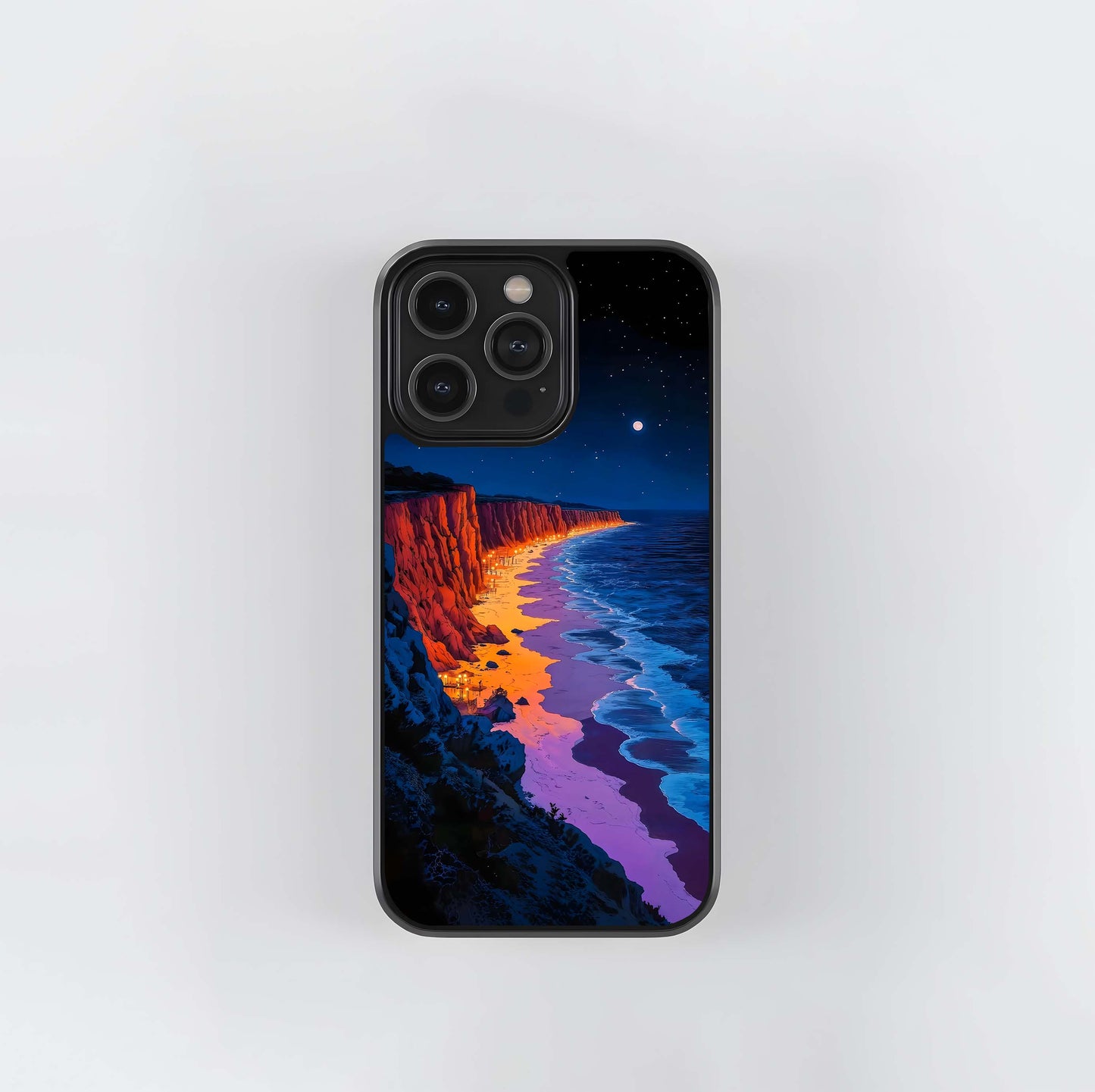 Moonlit Coastal Lanterns Glass Case