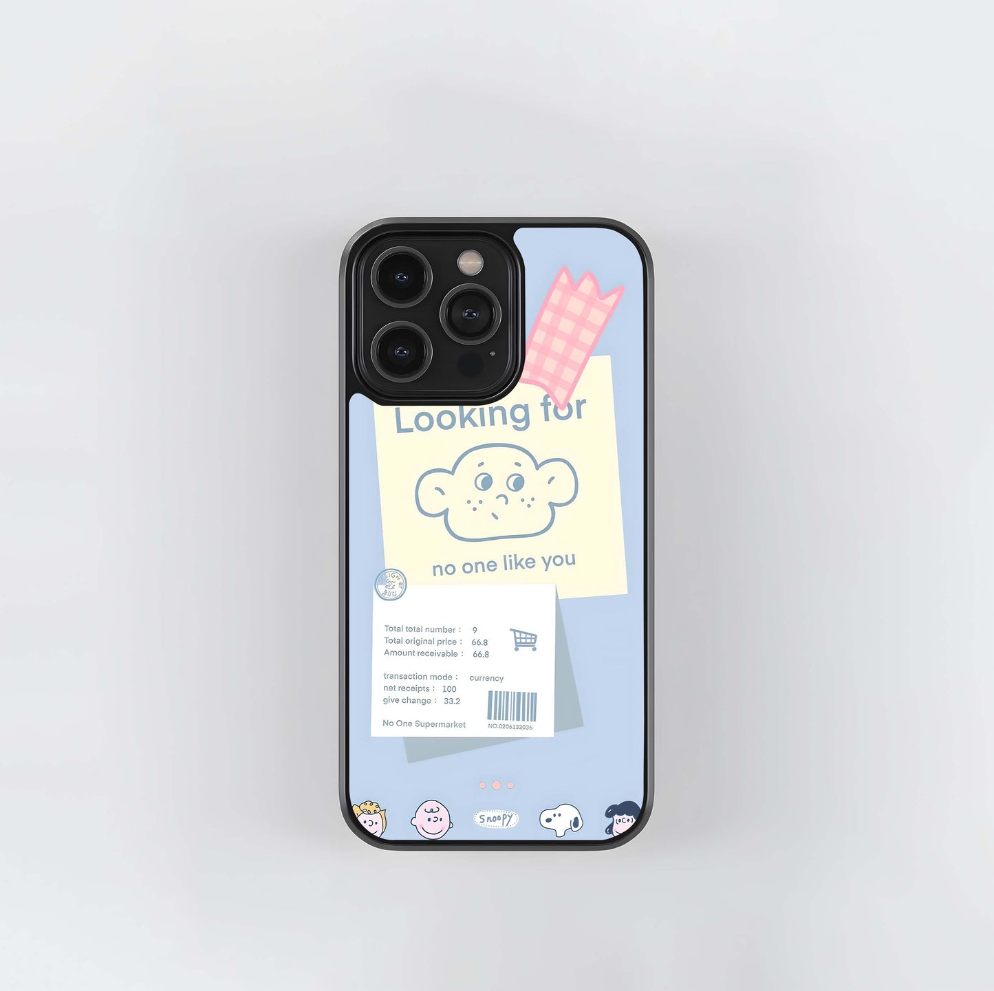 Cartoon Love Receipt Glass Case