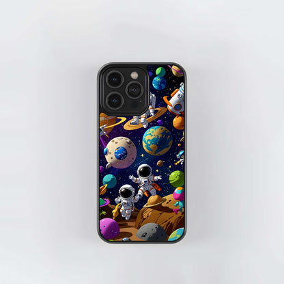Cartoon Space Scene Glass Case