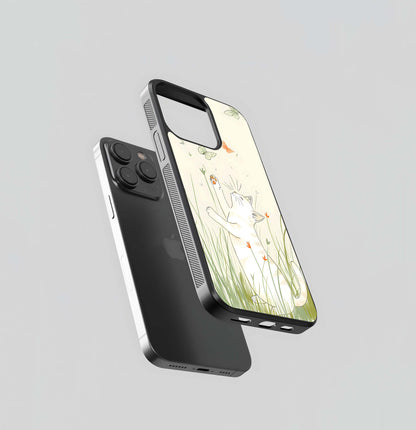 Cat Butterfly  Whispers Glass Case