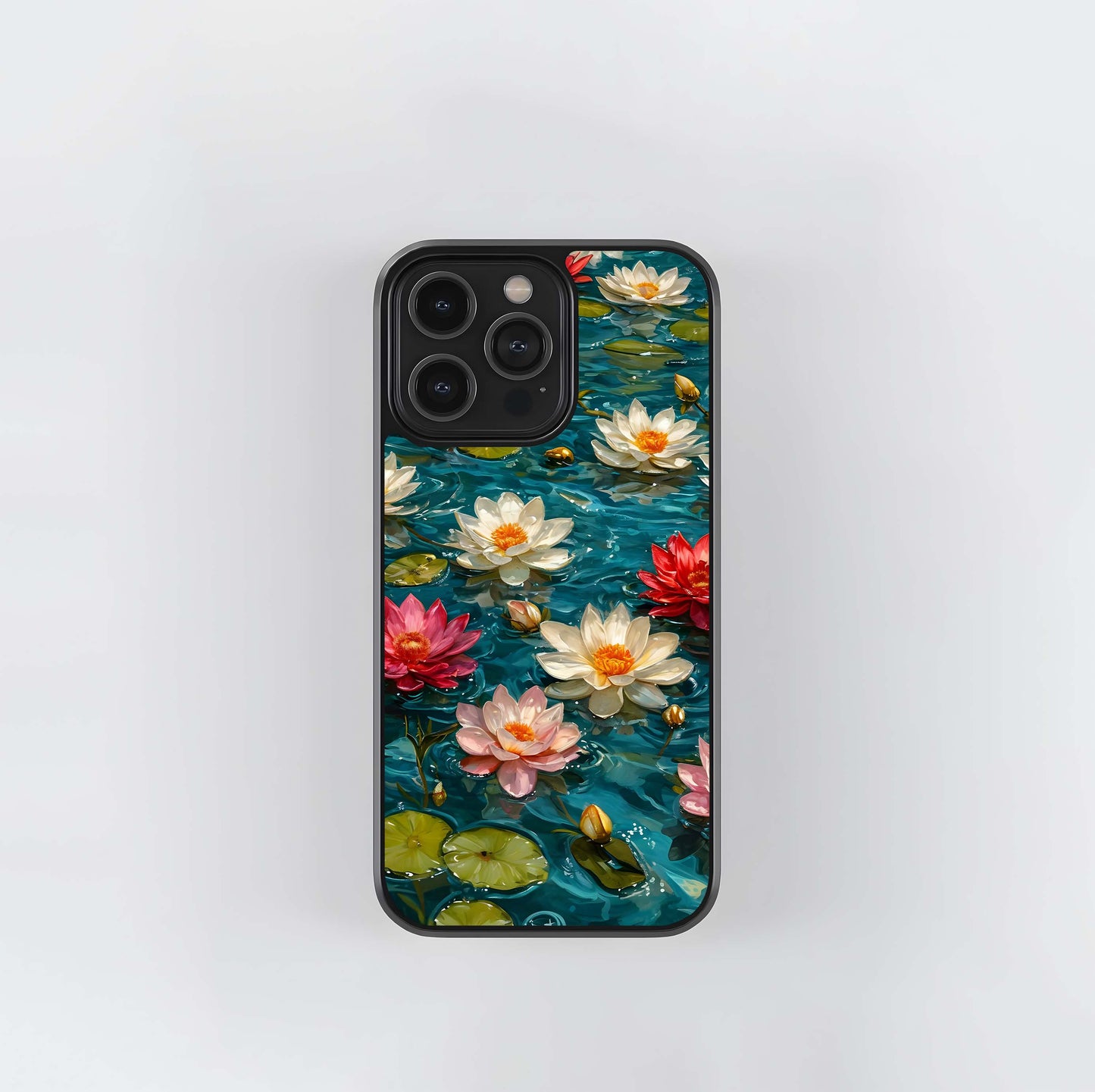 Lotus Florals Glass Case