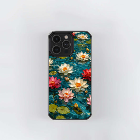 Lotus Florals Glass Case