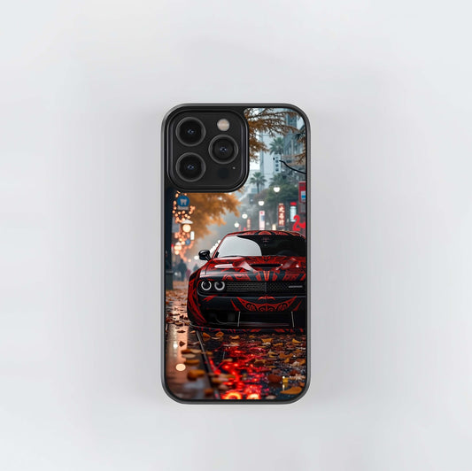 Red Inferno Muscle Car Glass Case