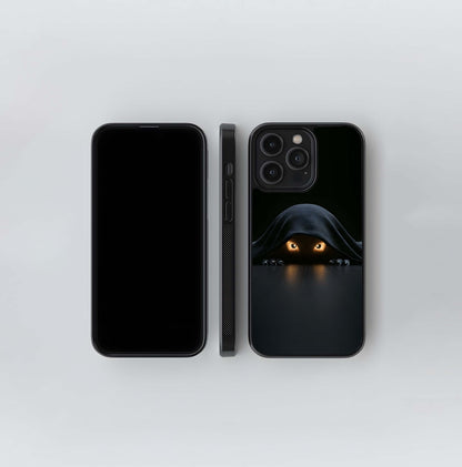 Glowing Eyes Under a Dark Cloak Glass Case