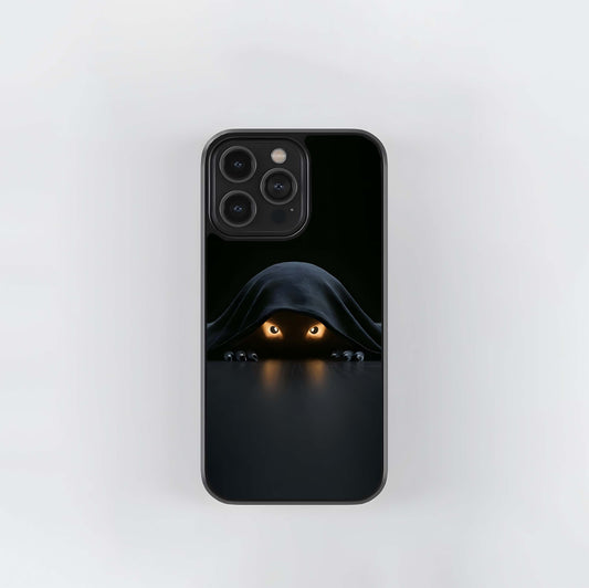 Glowing Eyes Under a Dark Cloak Glass Case