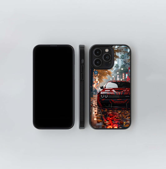 Red Inferno Muscle Car Glass Case