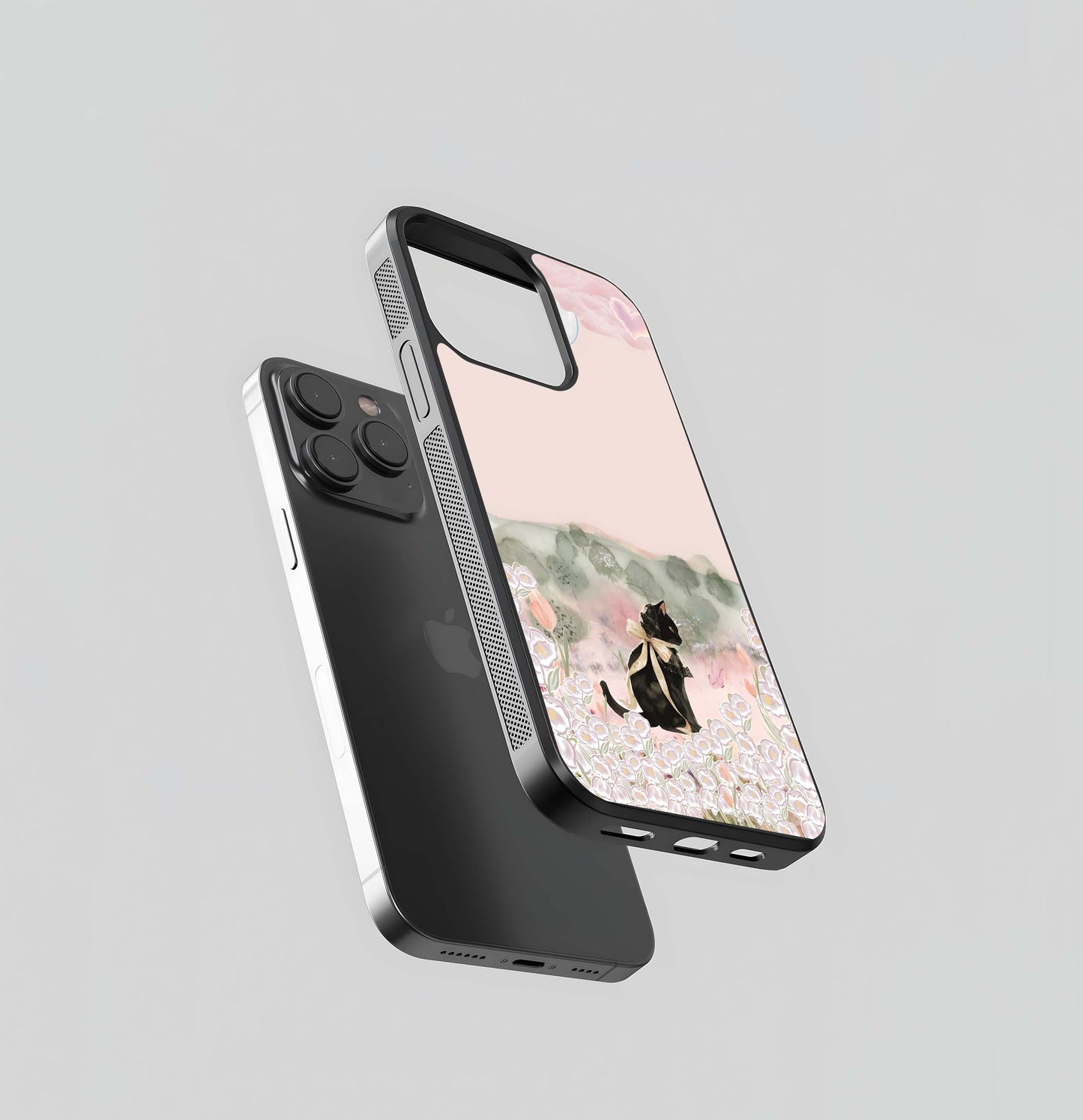 Cat Moonlit Garden Glass Case