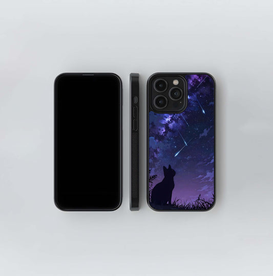 Cat Stargaze Sky Glass Case