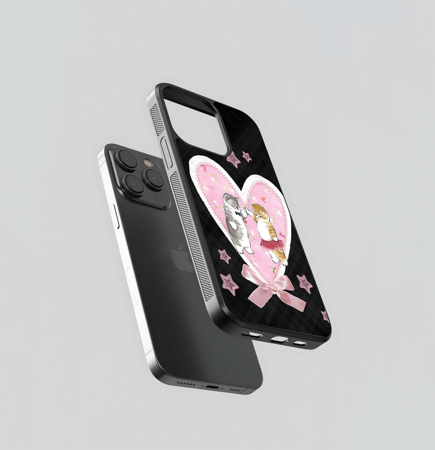 Cat Under Heart Glass Case