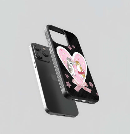 Cat Under Heart Glass Case