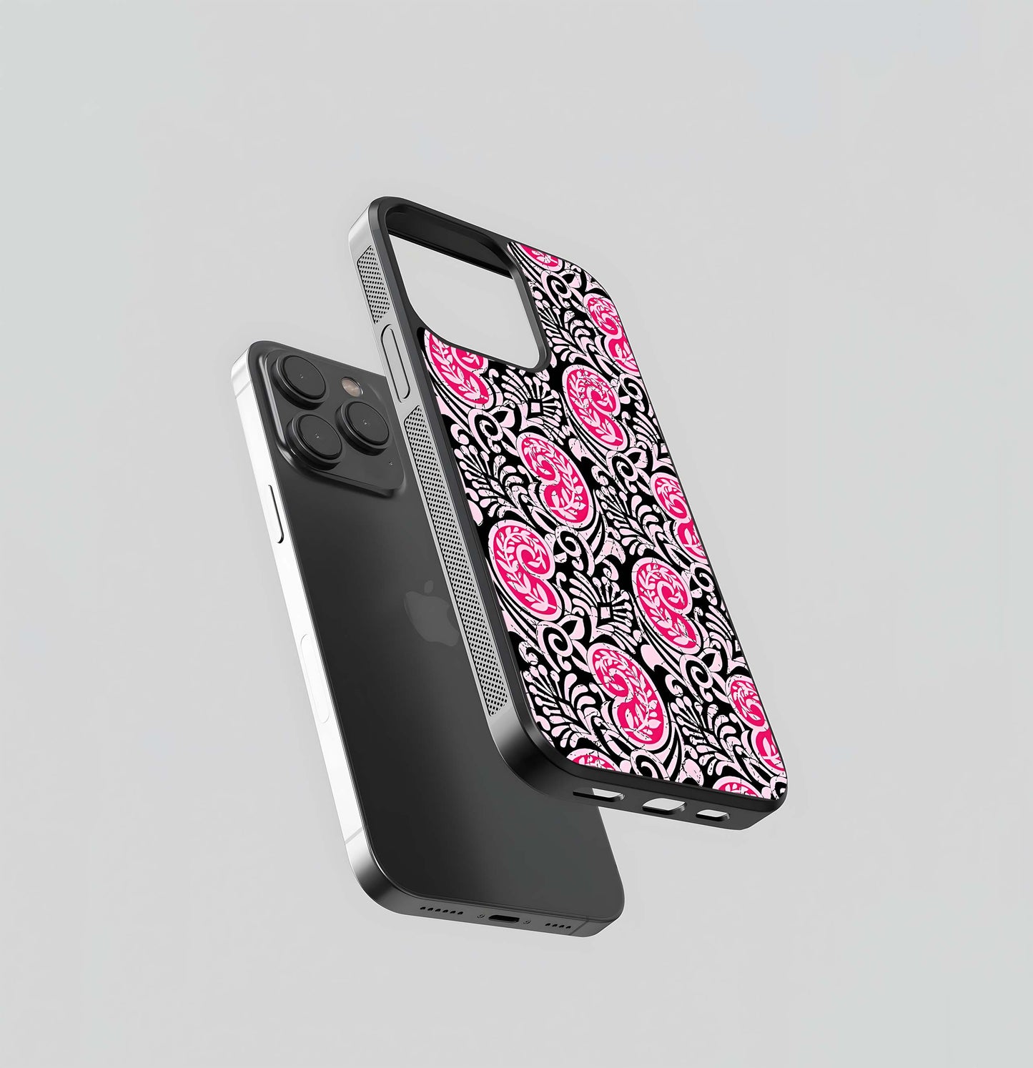 Crimson Paisley Charm Glass Case