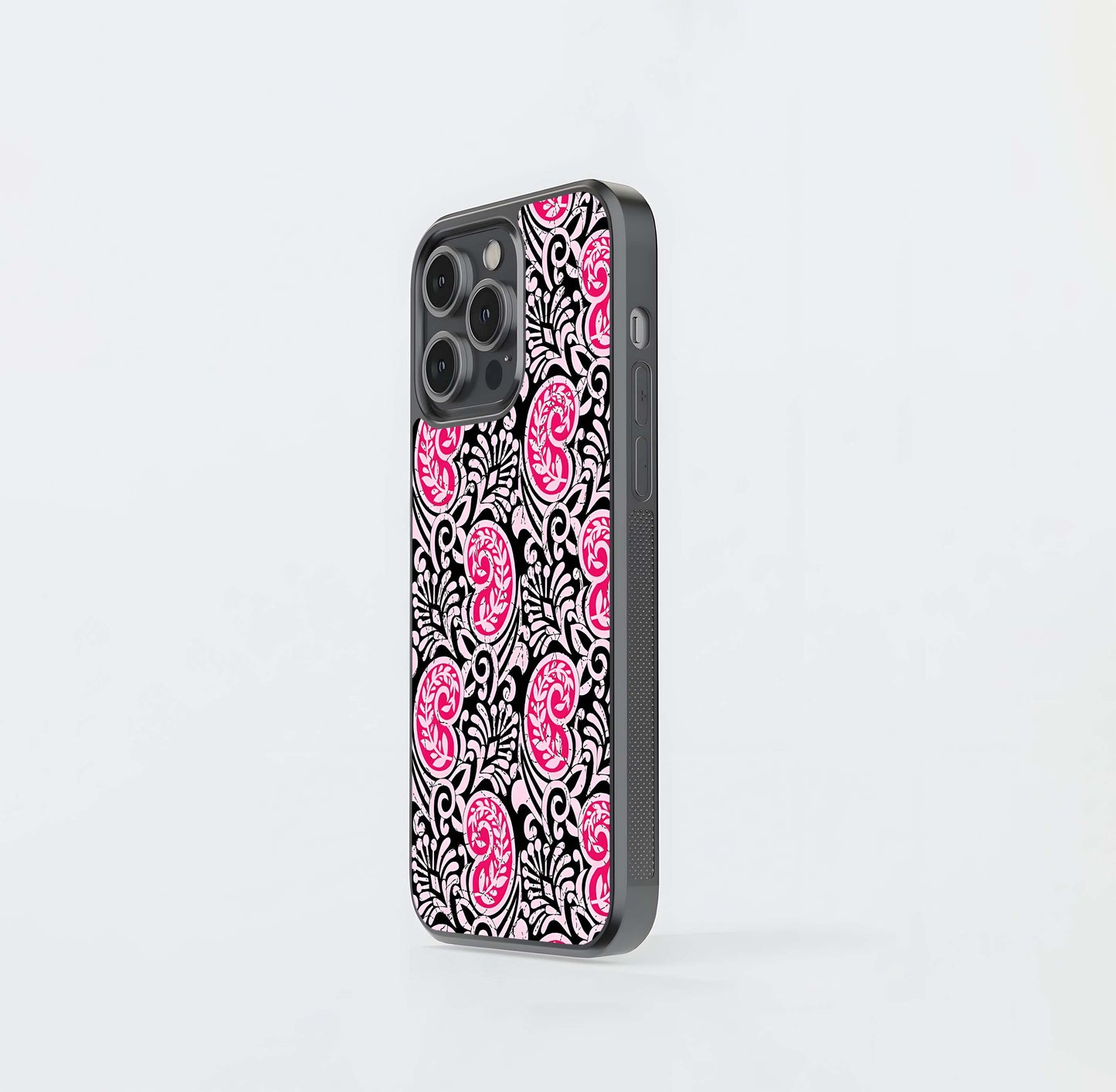 Crimson Paisley Charm Glass Case