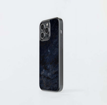 Deep Night Crescent Clouds Glass Case