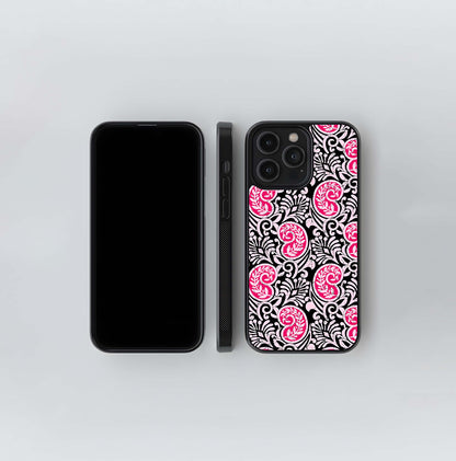 Crimson Paisley Charm Glass Case