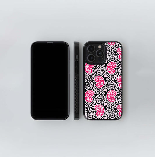 Crimson Paisley Charm Glass Case