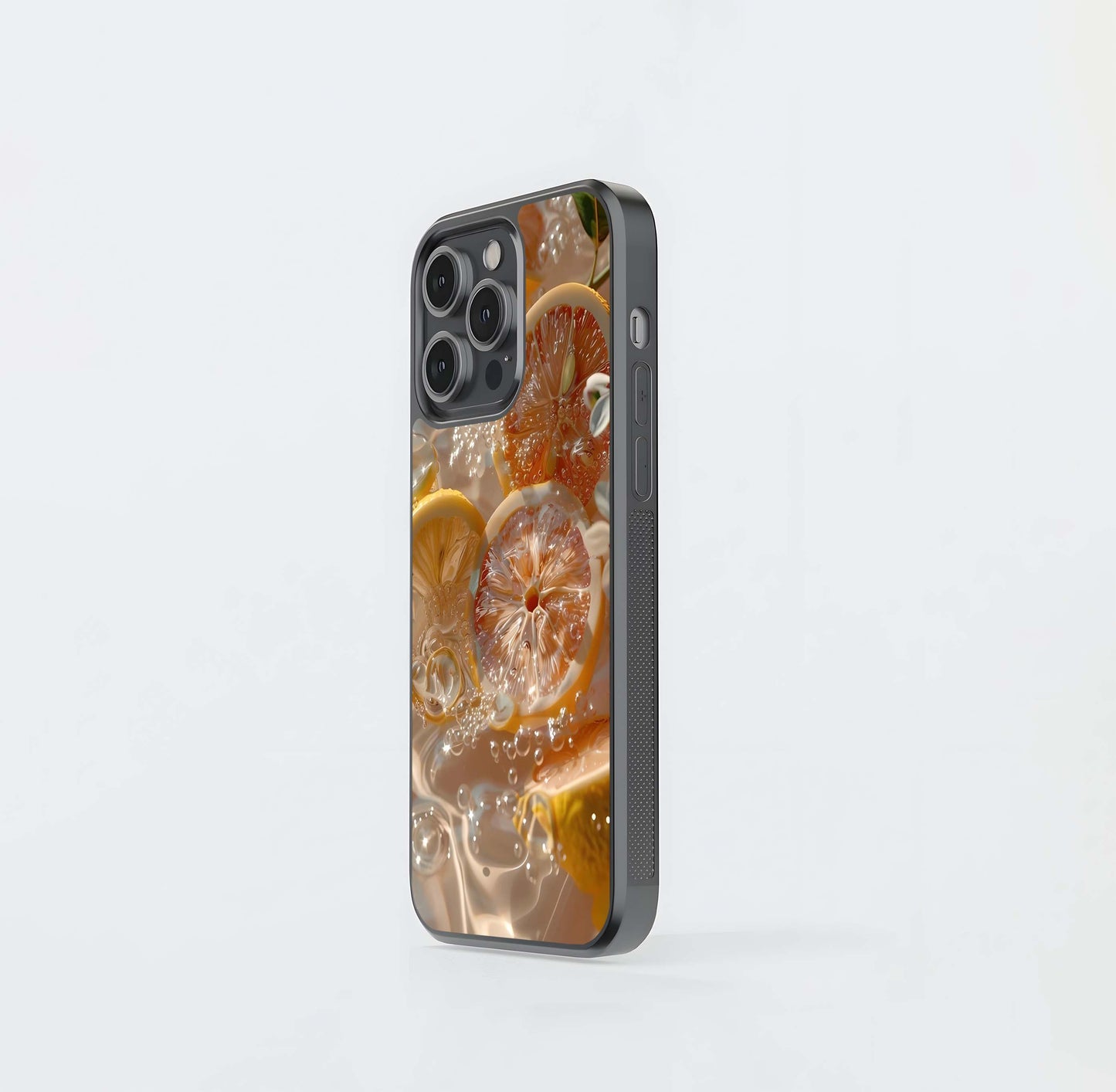 Aesthetic orange Fruit Glass Case