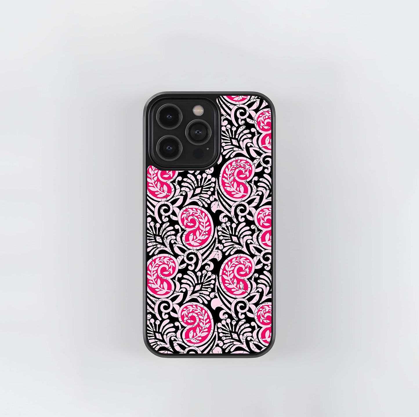 Crimson Paisley Charm Glass Case