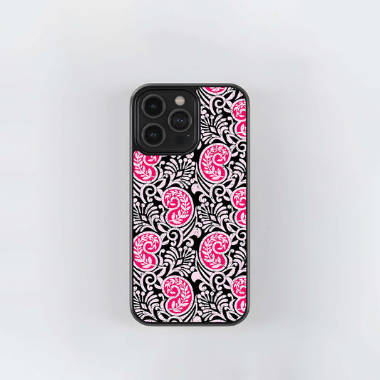 Crimson Paisley Charm Glass Case