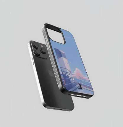 Cat Watching Sky Glass Case