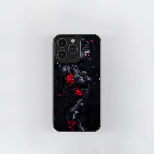Gothic Red Roses Glass Case
