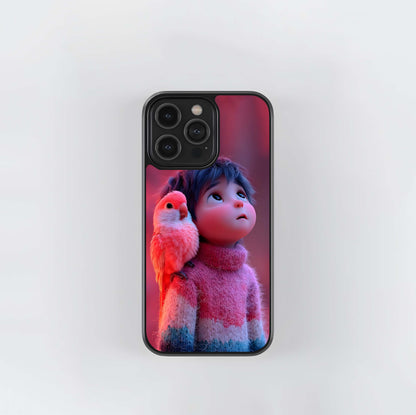 Chubby Cheeks & Pink Parrot Glass Case