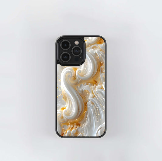 Baroque Cream Swirls Glass Case