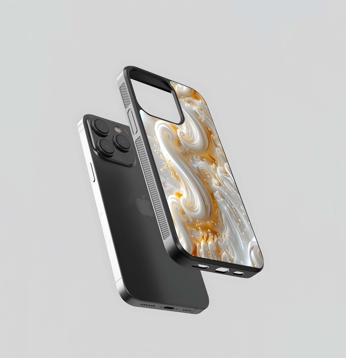 Baroque Cream Swirls Glass Case