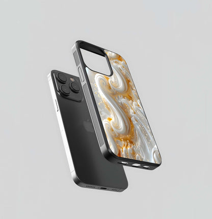 Baroque Cream Swirls Glass Case