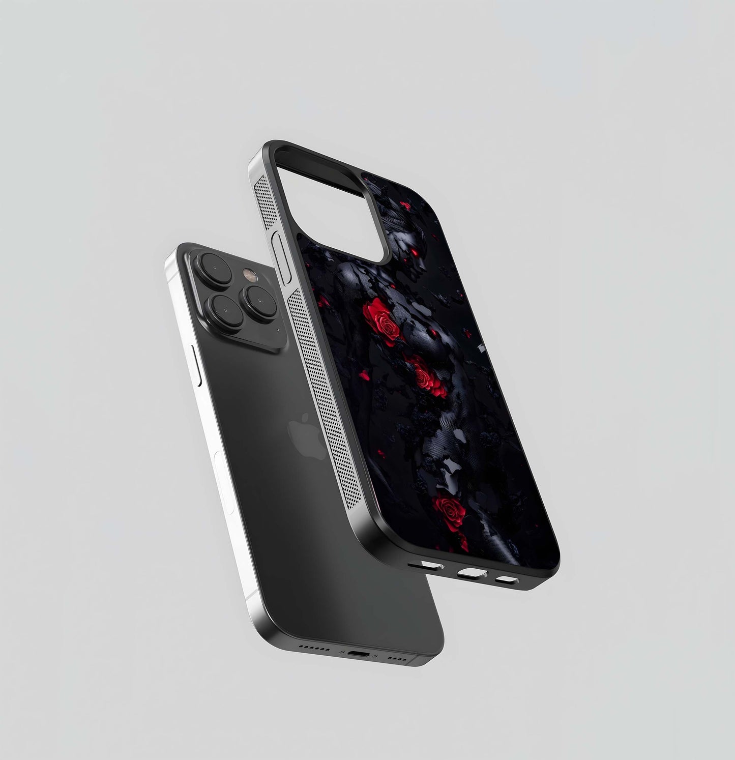 Gothic Red Roses Glass Case