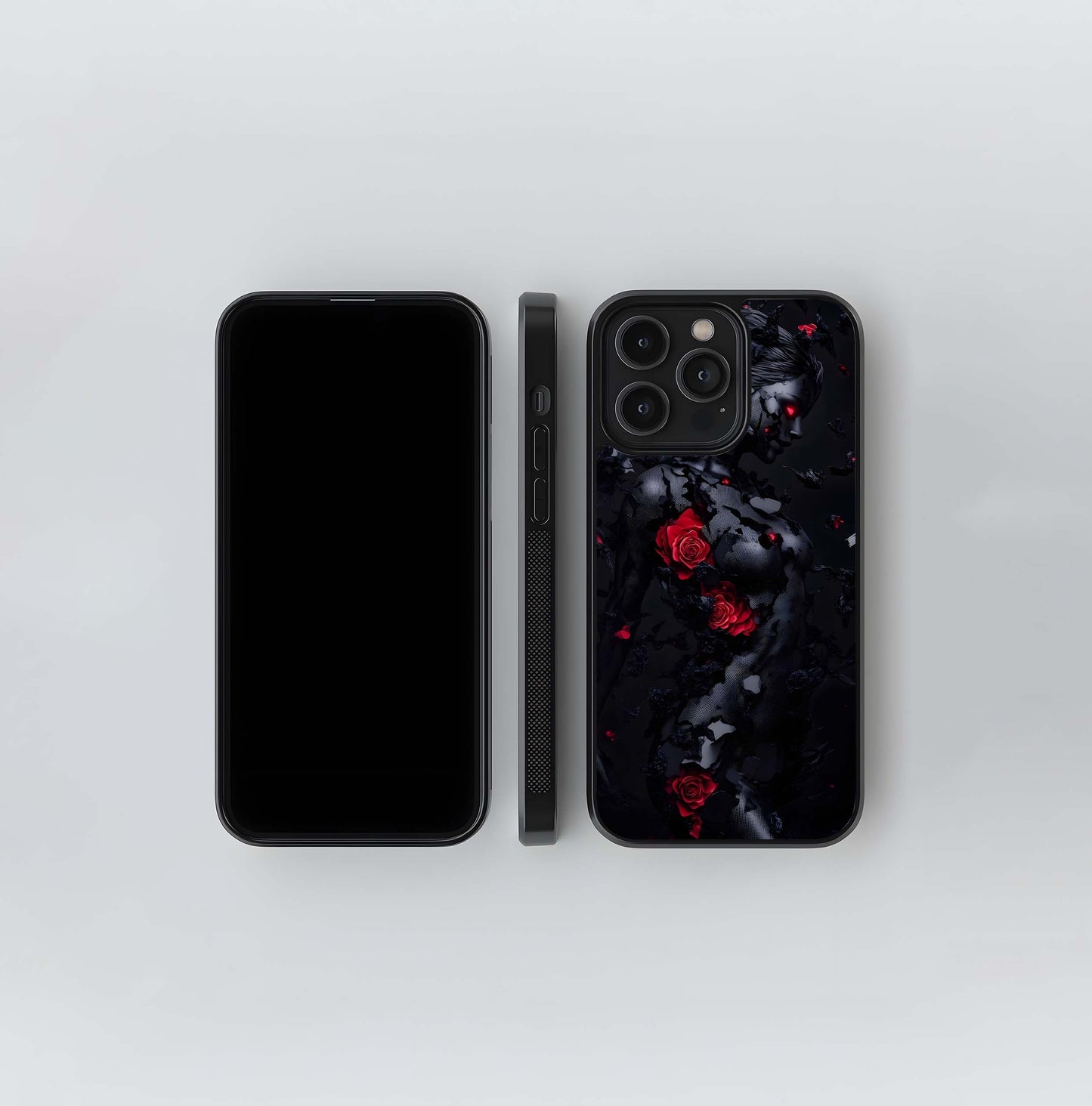 Gothic Red Roses Glass Case