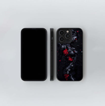 Gothic Red Roses Glass Case