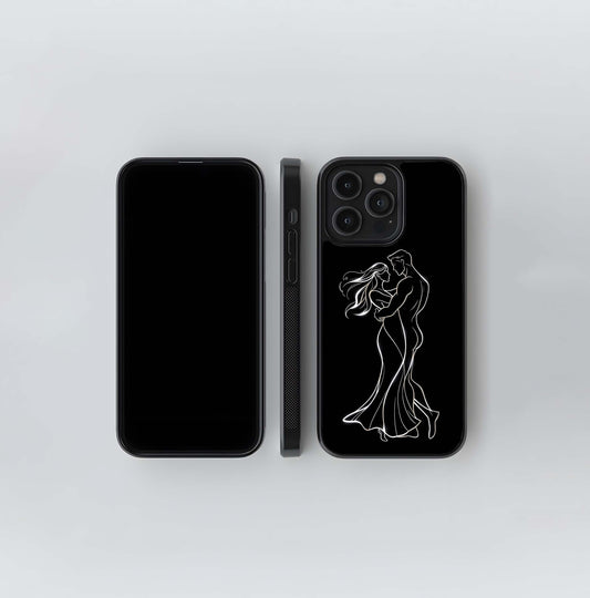 Neon Embrace Silhouette Glass Case