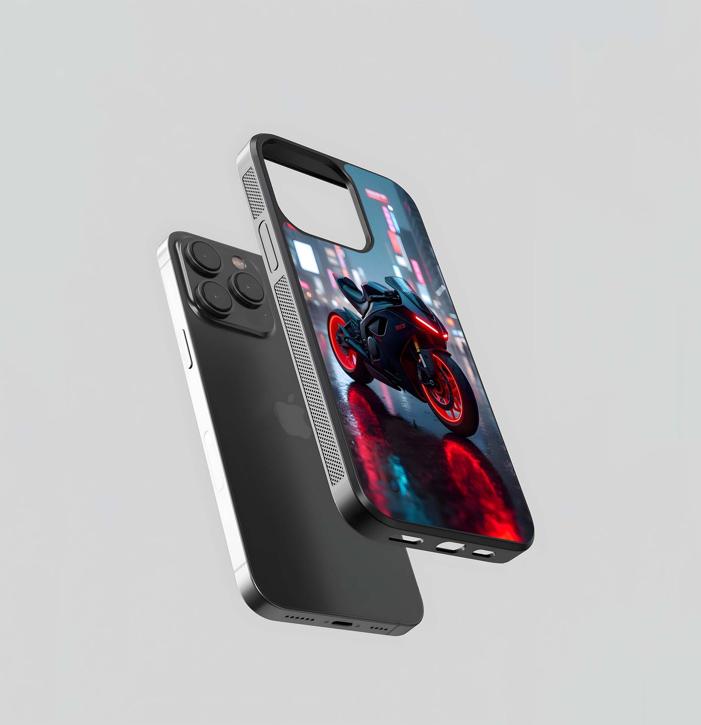 Neon Red Cyber Rider Glass Case