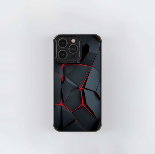 Red-Hot Geometric Shards Glass Case