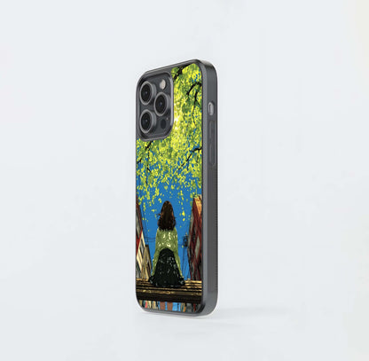 Golden Leaves Glow Glass Case