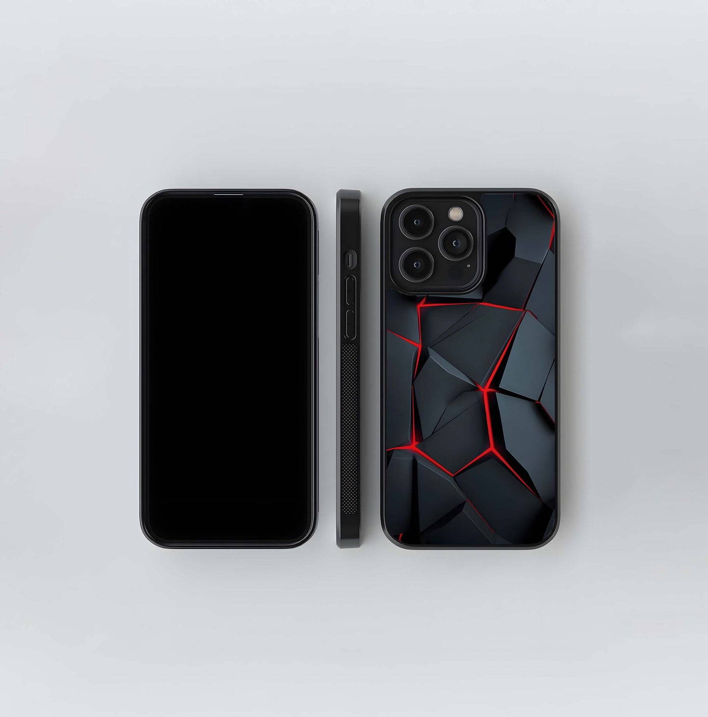 Red-Hot Geometric Shards Glass Case