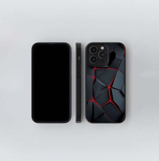 Red-Hot Geometric Shards Glass Case