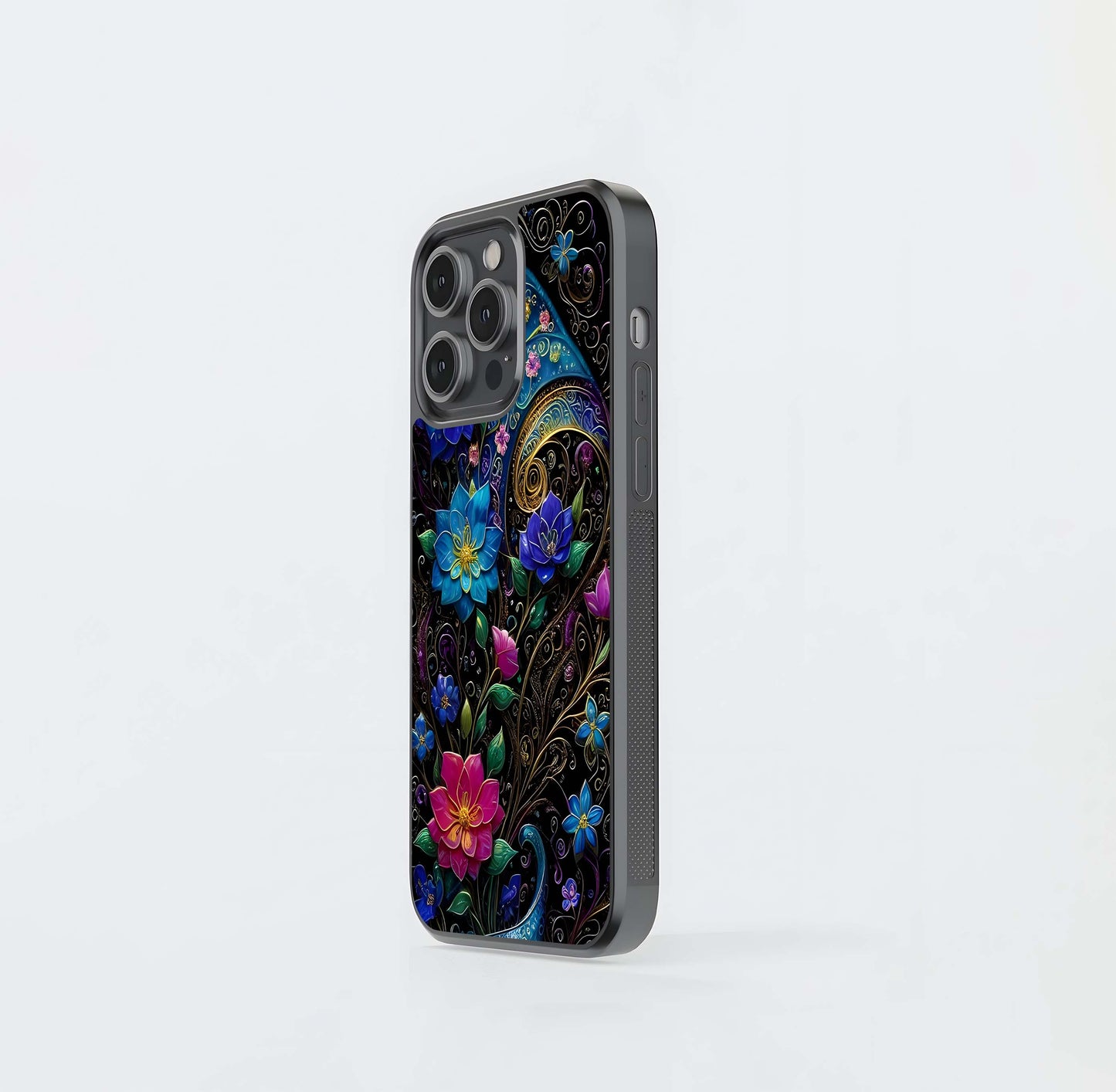 Baroque Gold Filigree Bloom Glass Case