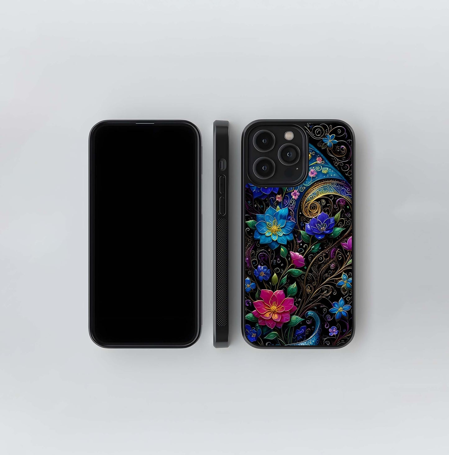 Baroque Gold Filigree Bloom Glass Case