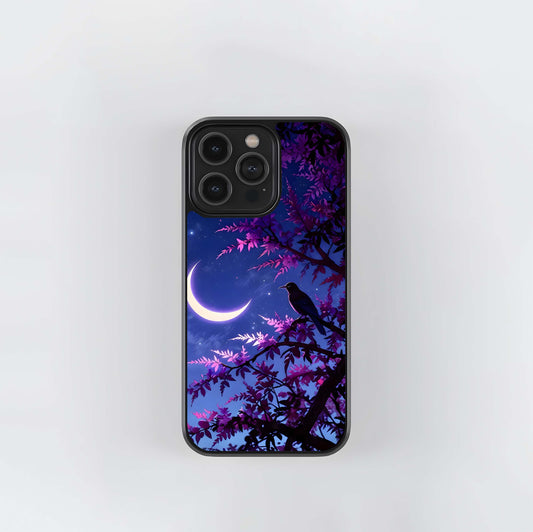 Crow &  Moon Scenery Glass Case